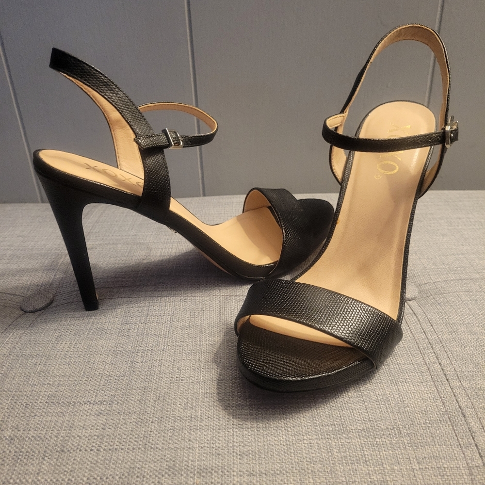 Black strappy heels